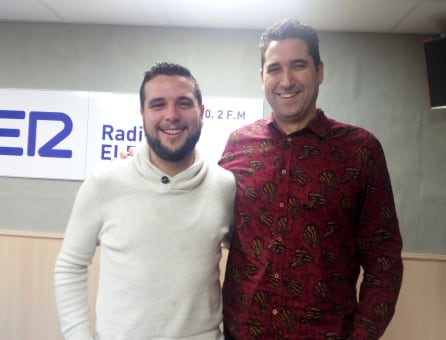 Antonio Lorente y Oscar Navarro en el estudio de Radio Elda