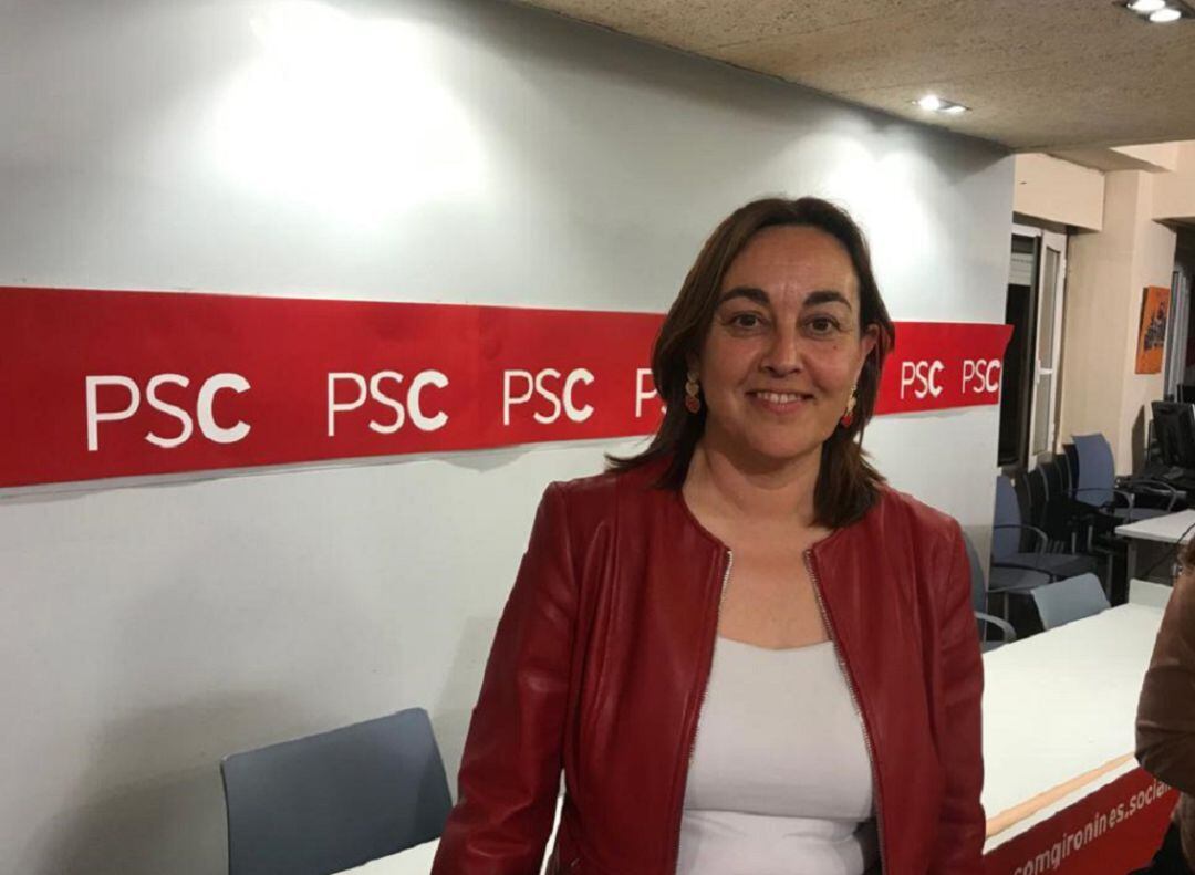 Sílvia Paneque a la seu del PSC en la nit electoral