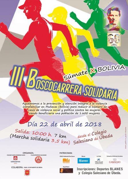 Cartel de la III Boscocarrera Solidaria que se celebrará en Úbeda el 22 de abril