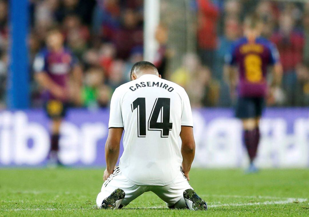 Casemiro, en una acción del partido