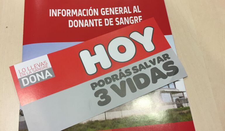 Folleto informativo sobre la donación de sangre