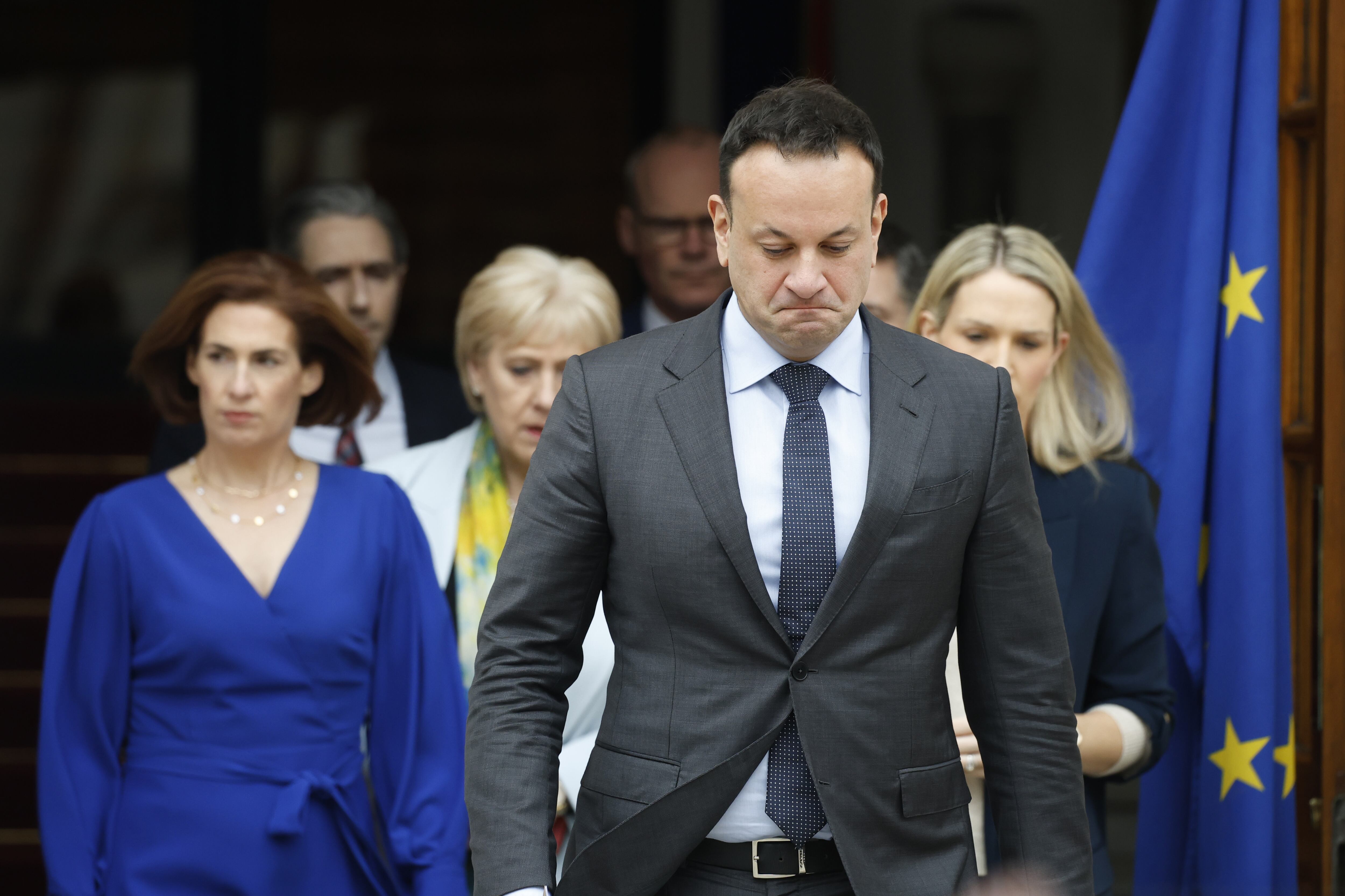 Leo Varadkar antes de la comparecencia en la que ha anunciado su dimisión