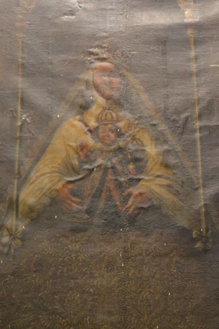 Detalle del cuadro de la Virgen de los Reyes propiedad de la Hermandad de la Sagrada Cena