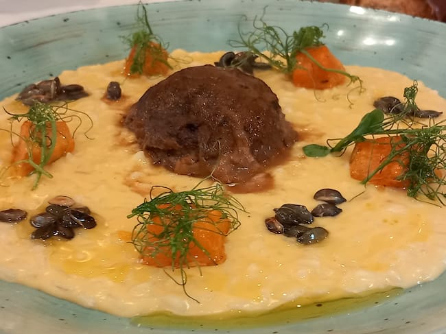 Risotto de carrillada y calabaza