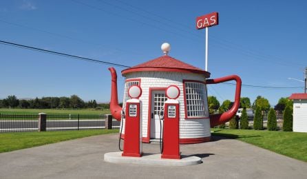 Una gasolinera con forma de tetera, en EEUU