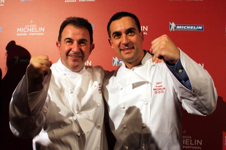 Martín Berasategui y Paolo Casagrande celebrando la tercera estrella