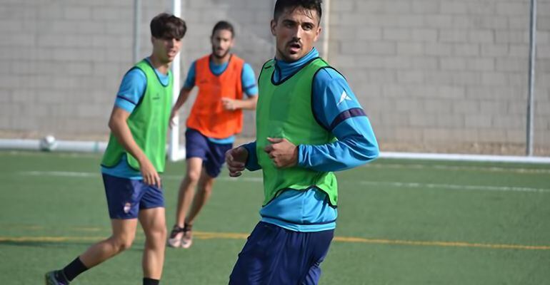 Jugadores del Real Jaén durante un entrenamiento esta semana.