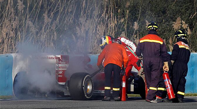 El F138, averiado en la última sesión de entrenamientos en Jerez