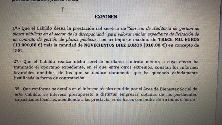 Contrato del servicio para la auditoría de gestión de plazas públicas en el sector de la discapacidad.