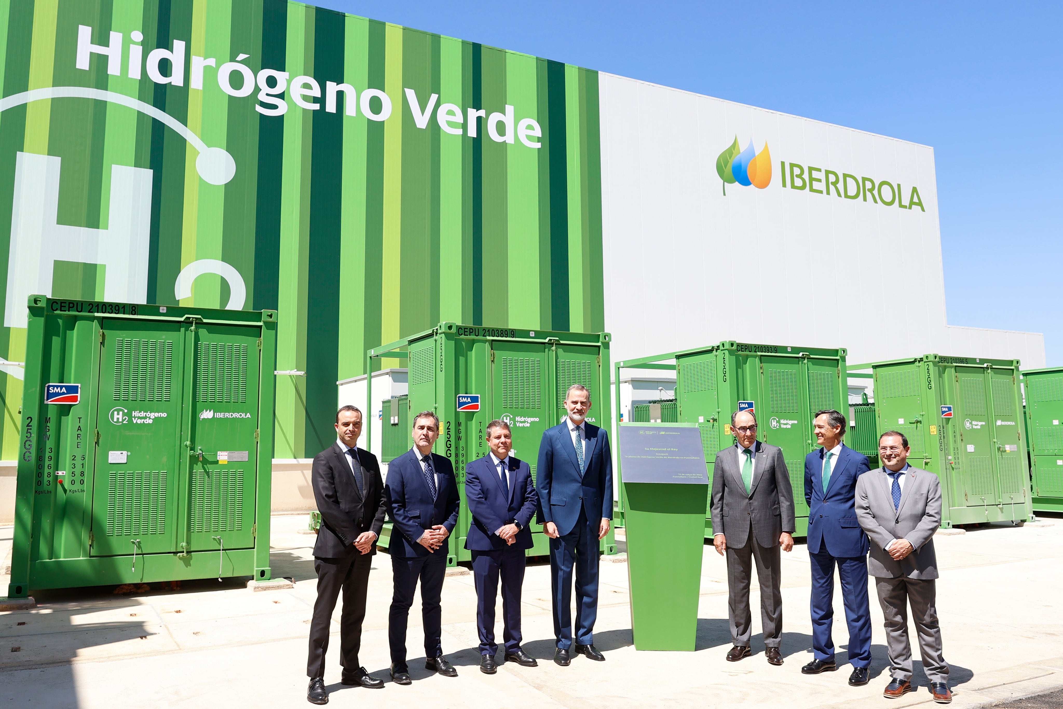 La inauguración de la nueva planta de Hidrógeno Verde de Iberdrola en Puertollano (Ciudad Real) ha estado presidida por el Rey de España, Felipe VI