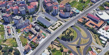 Vista aérea del proyecto Estación de Autobuses