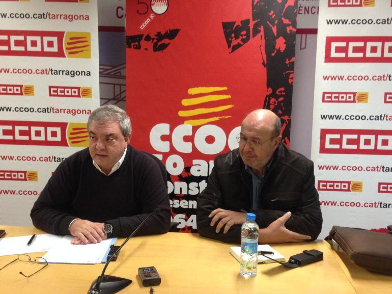 Jaume Pros i Joan Carles Gallego del sindicat CC.OO