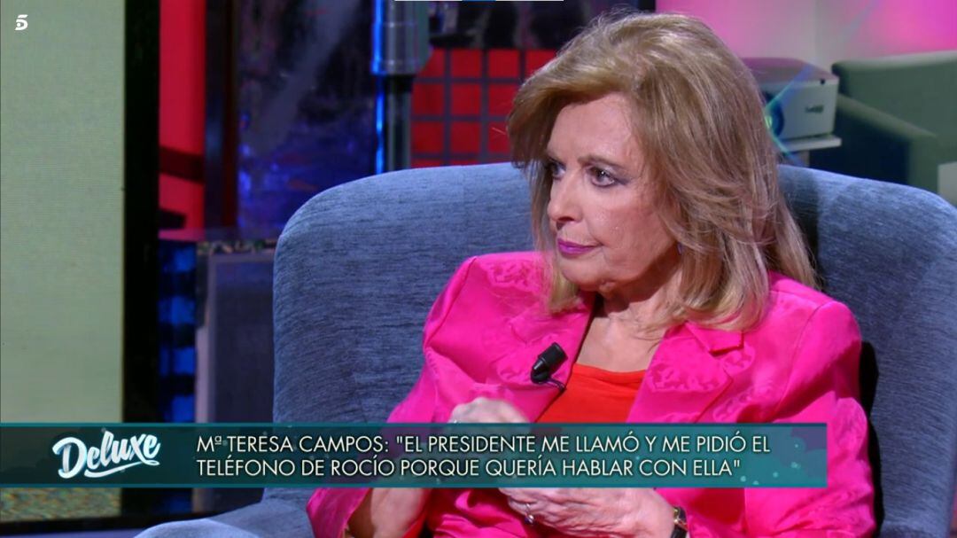 María Teresa Campos, durante la entrevista en el &#039;Deluxe&#039;