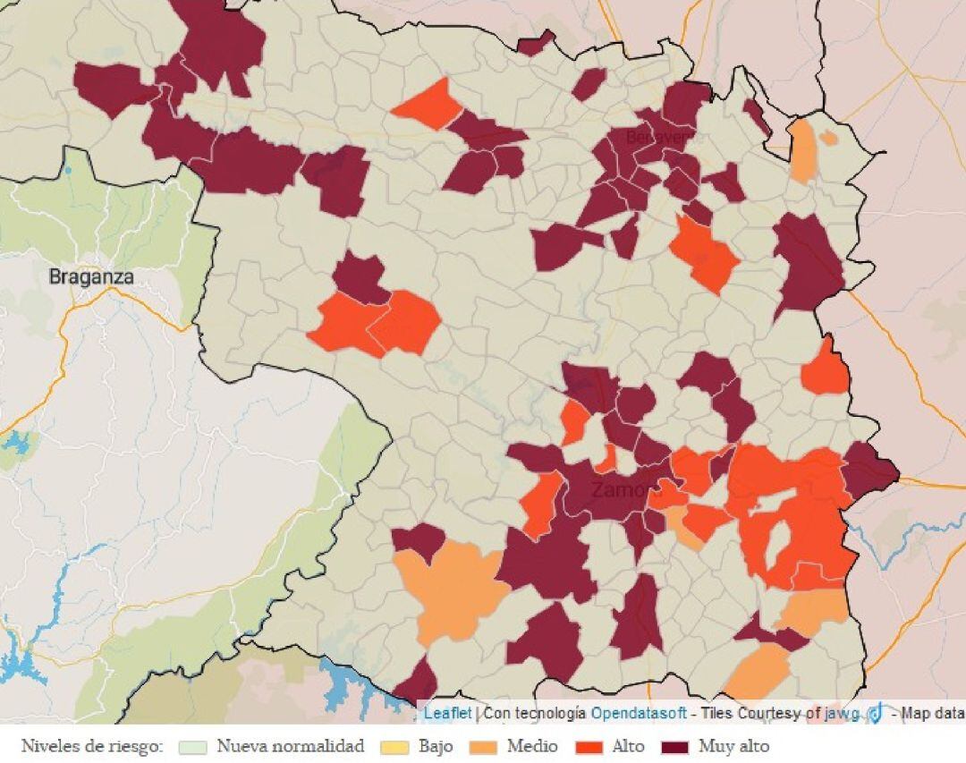 Tasa de incidencia a 14 días por municipios (domingo 14 febrero)