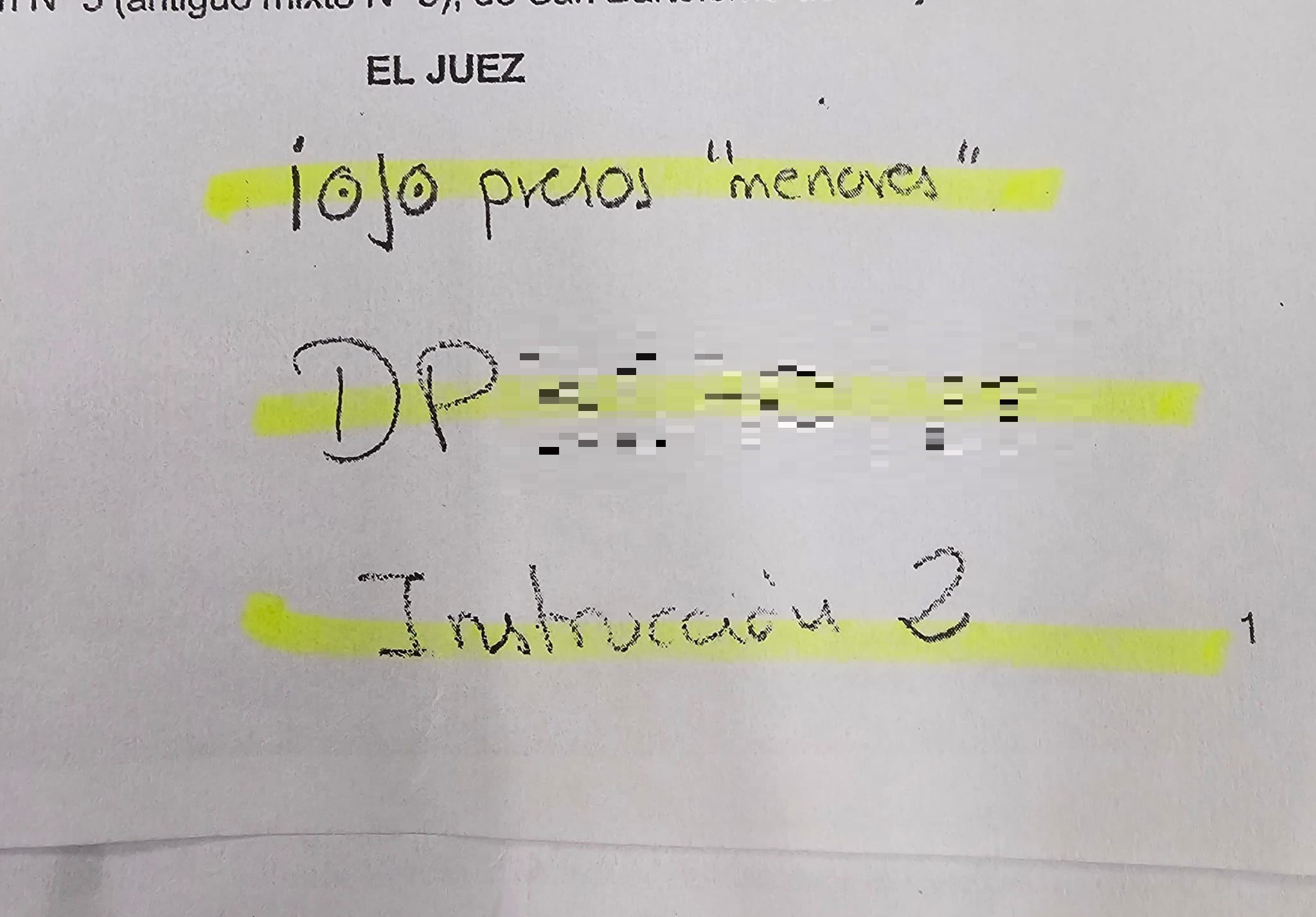 Rúbrica con caricatura en uno de los documentos de causa con preso