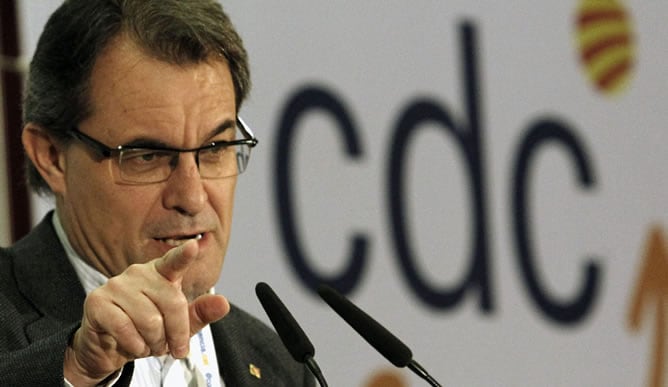El presidente de de Convergència Democràtica de Catalunya (CDC) y de la Generalitat, Artur Mas, durante su intervención en el primer Consell Nacional de CDC.