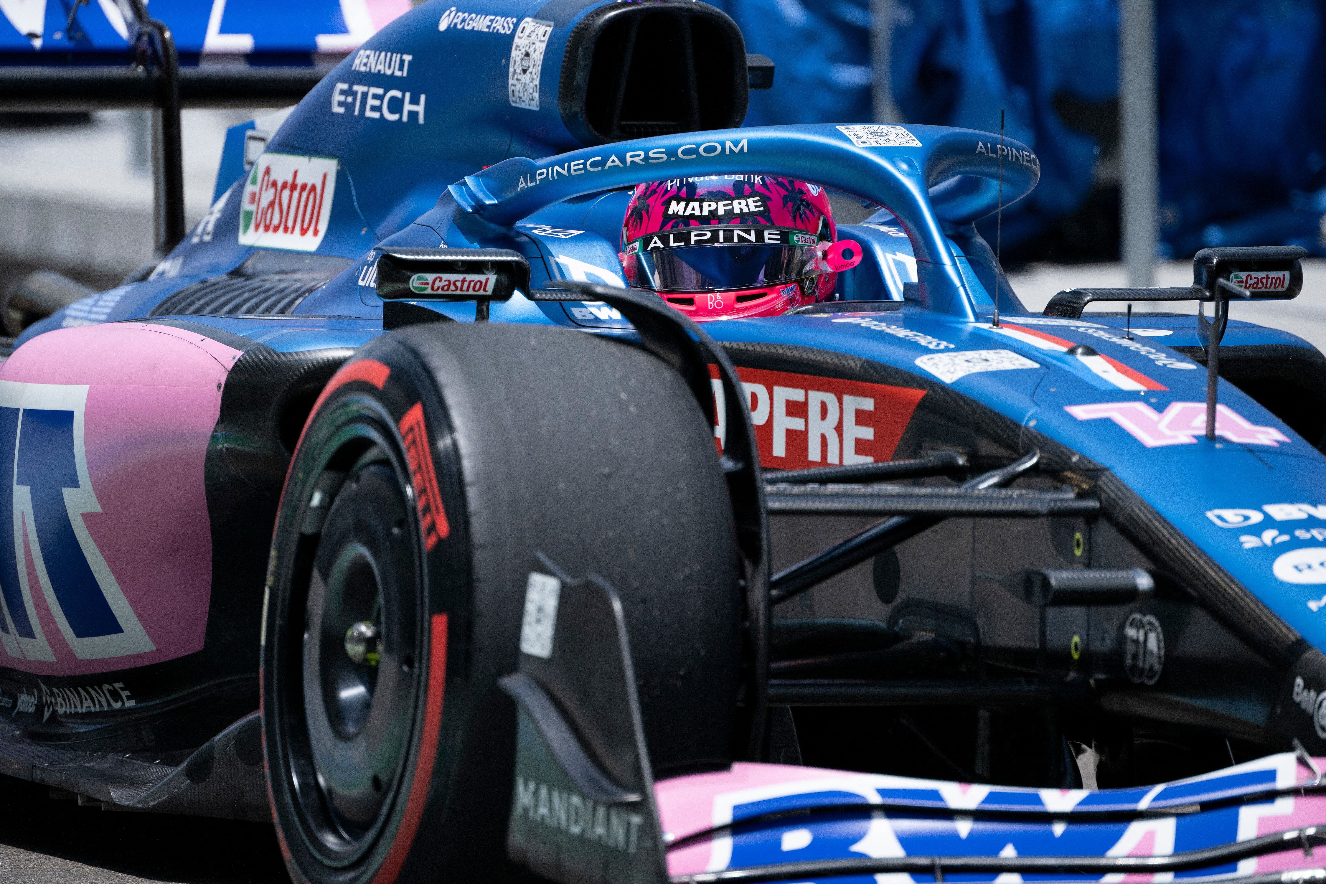 Fernando Alonso durante la clasificación del GP de Miami.