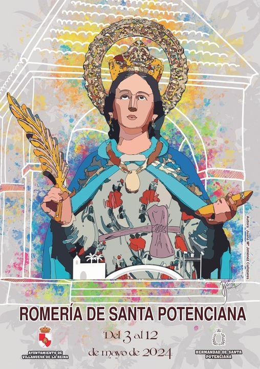 Cartel de la Romería de Santa Potenciana de Villanueva de la Reina