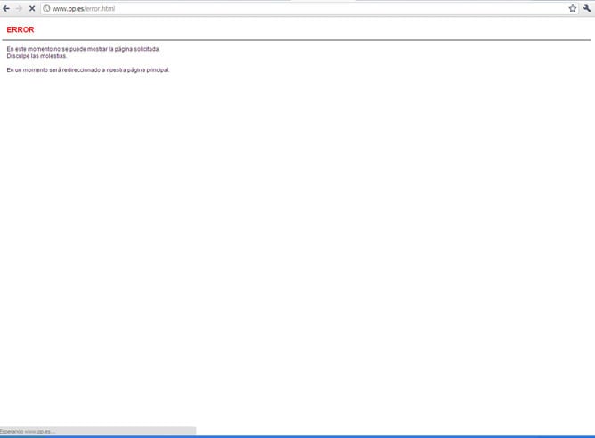 La página web del PP, bloqueada por el ataque de los opositores a la &#039;Ley Sinde&#039;