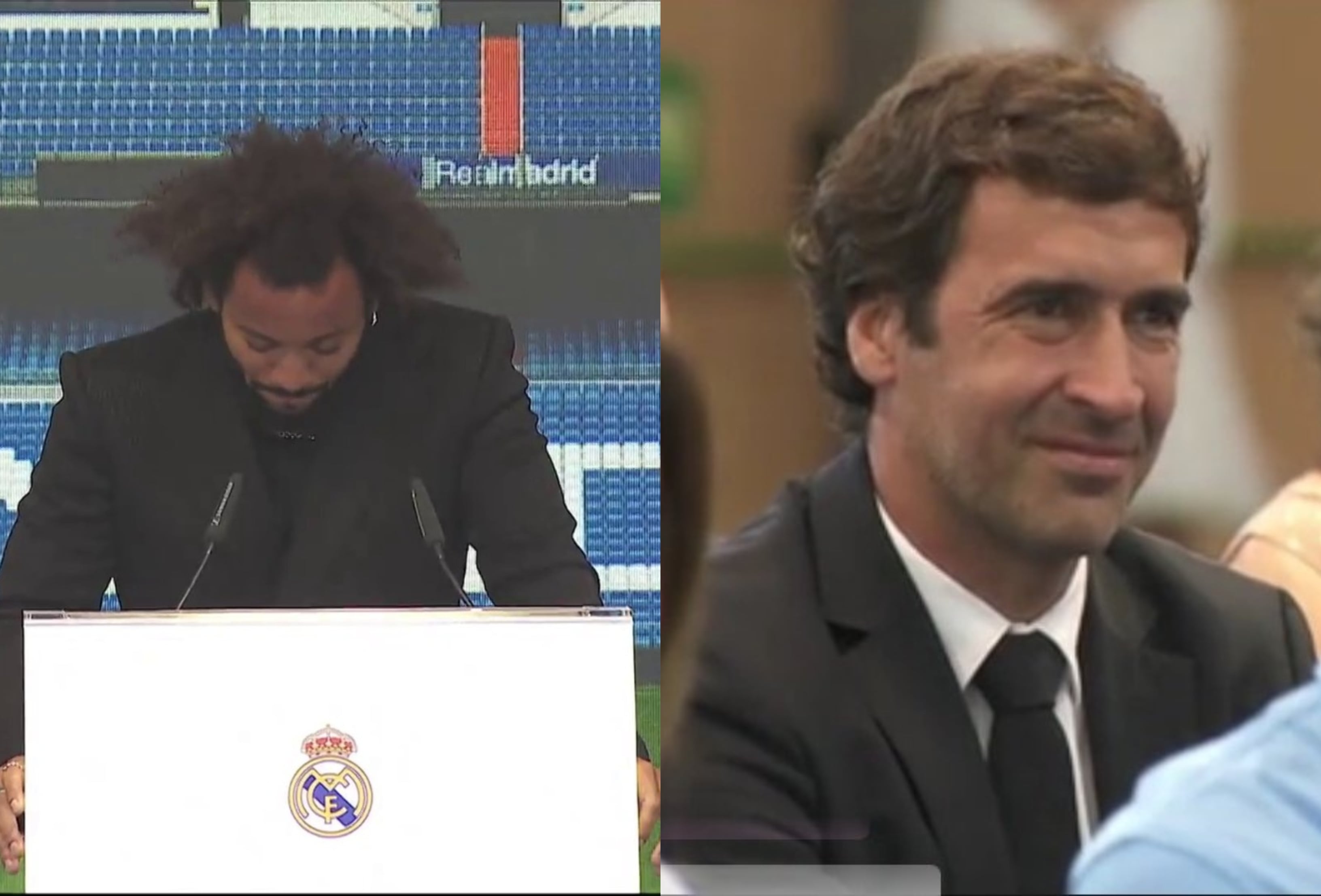 Marcelo y Raúl, durante el acto de despedida