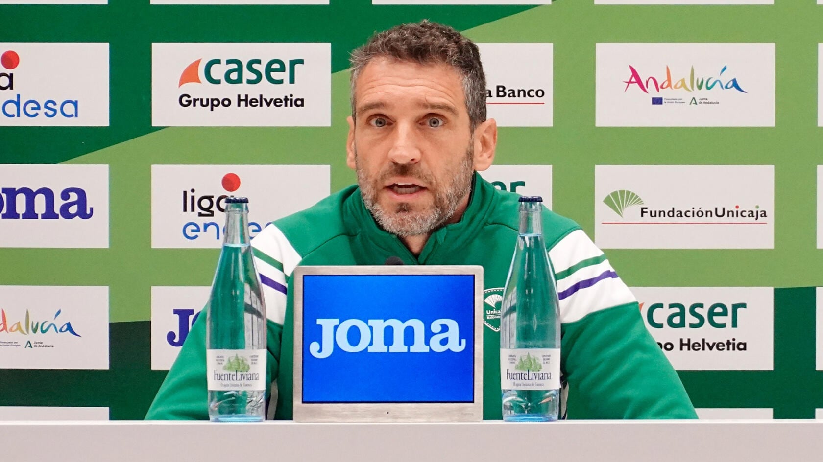 Ibon Navarro, en la sala de prensa del Martín Carpena