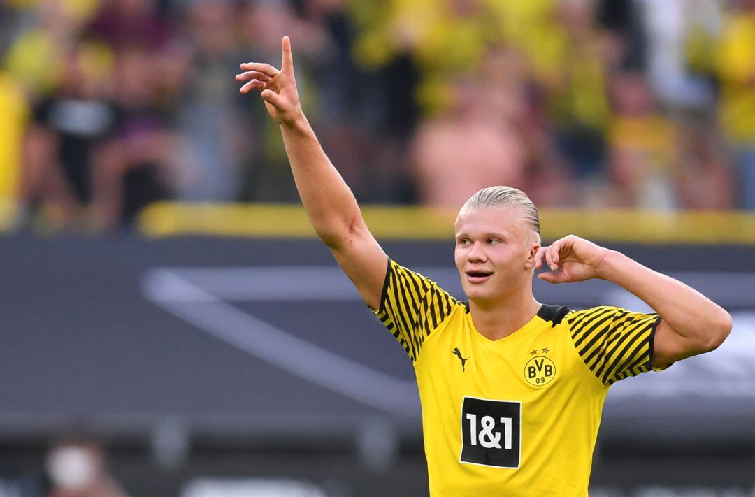 Haaland celebrando un gol con el Borussia Dortmund