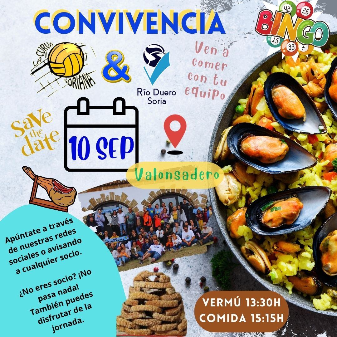 Cartel de la jornada de convivencia del club con los aficionados.