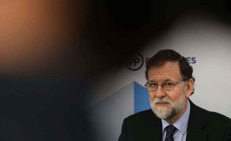 El presidente del Gobierno, Mariano Rajoy, durante el Comité Ejecutivo Nacional del PP 