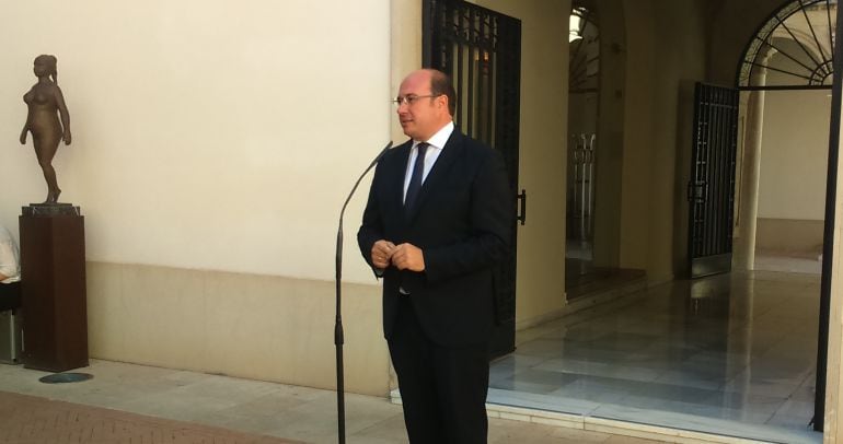 Pedro Antonio Sánchez durante su comparecencia