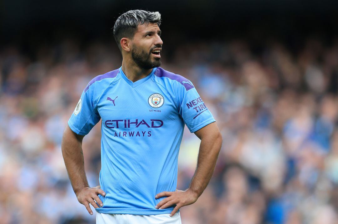 Sergio Agüero, durante el partido del City contra el Wolverhampton. 