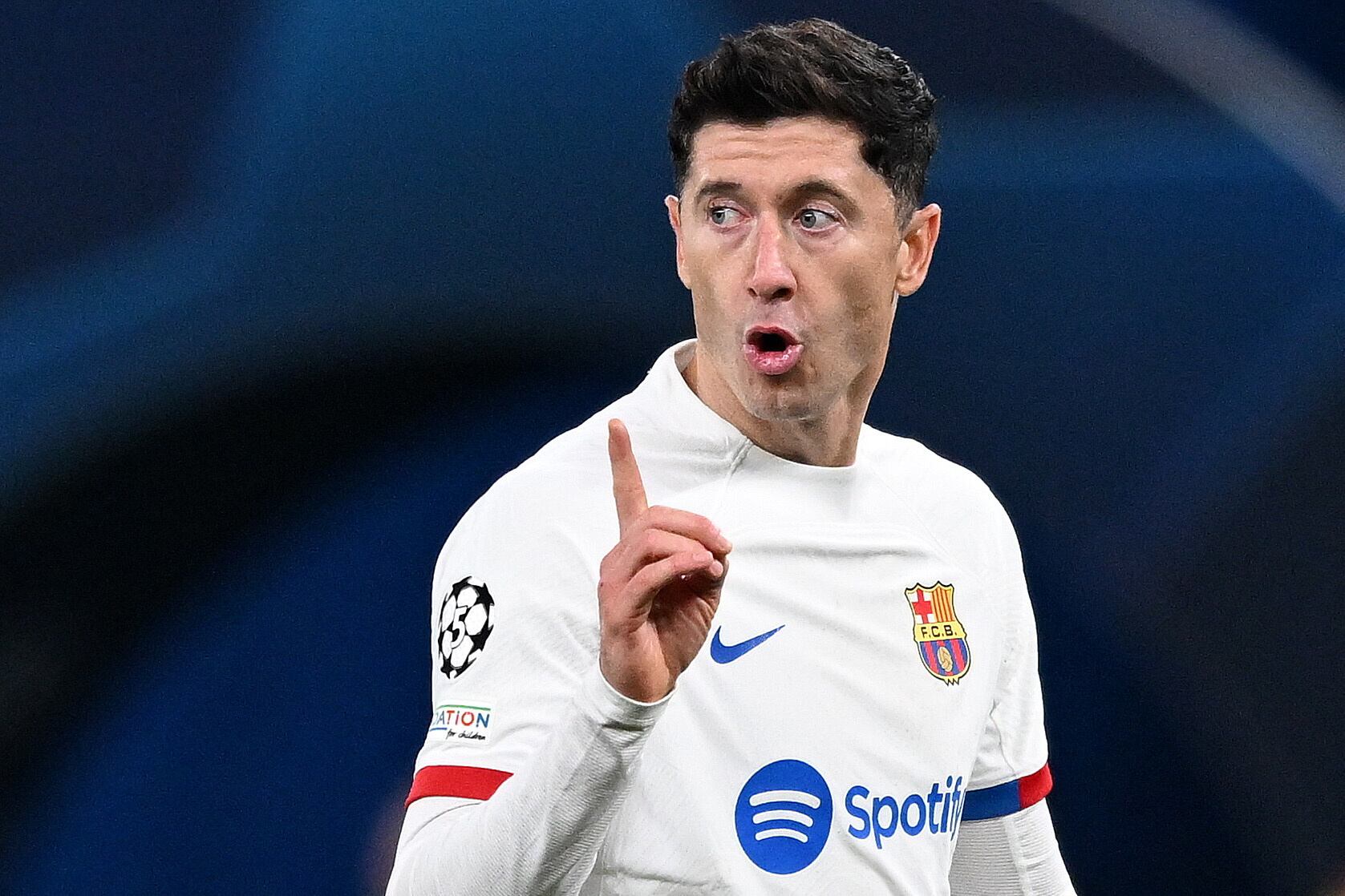 Lewandowski, durante un partidoc on el FC Barcelona. (Liga de Campeones, Alemania, Hamburgo) EFE/EPA/FILIP SINGER