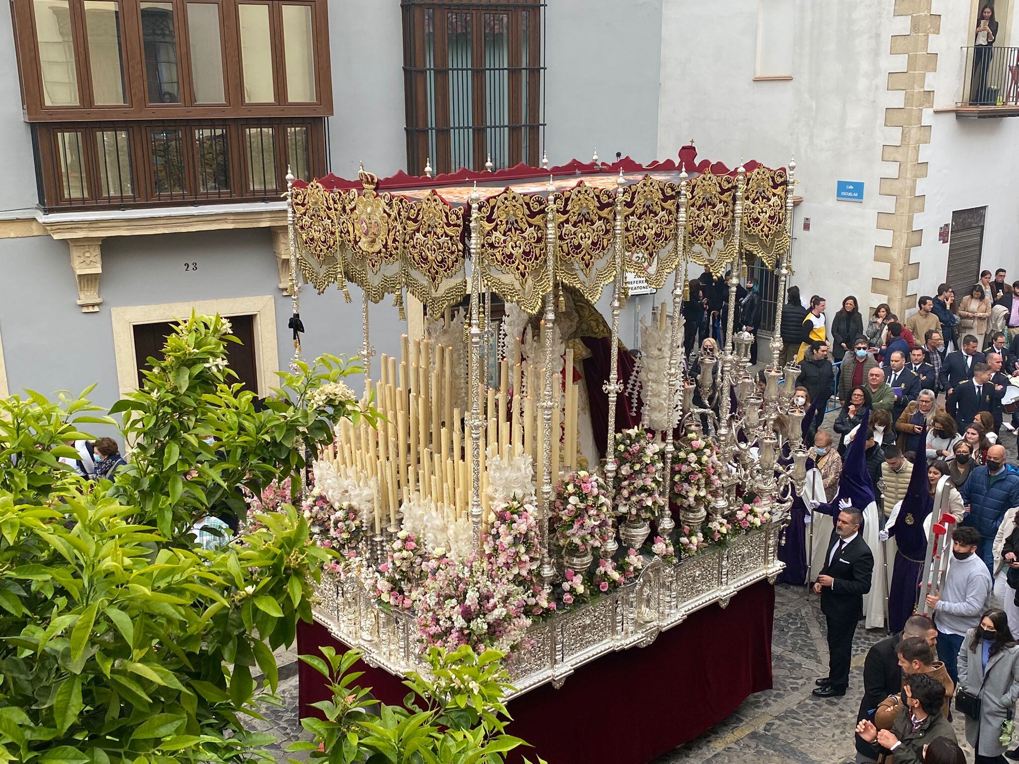 Virgen de la Candelaria a su paso por Radio Jerez