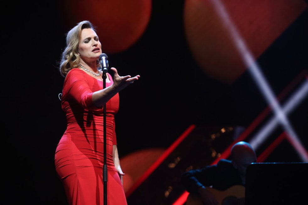 La soprano Ainhoa Arteta durante su actuación en la gala de los Ondas.