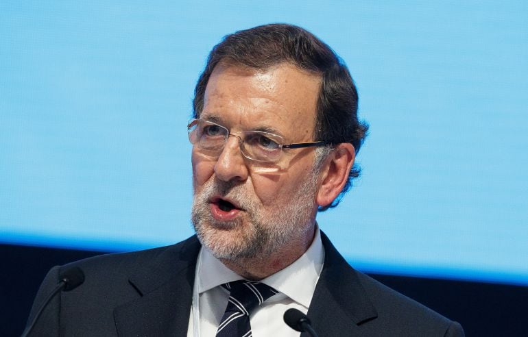 El presidente del gobierno, Mariano Rajoy, en su intervención en el Congreso del Partido Popular Europeo en Madrid.