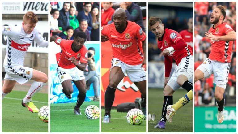 D'esquerra a dreta; Mossa, Jean Luc, Emaná, Muñiz i Palanca. Tots cinc estan a només una targeta de la suspensió.