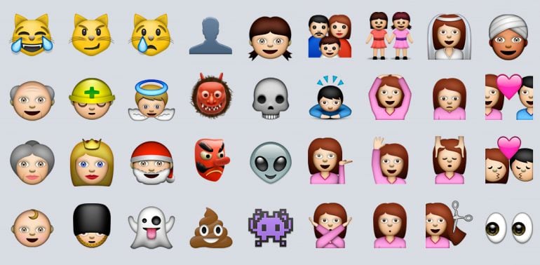 Algunos de los iconos —nuevos y antiguos— presentes en iOS 8.3