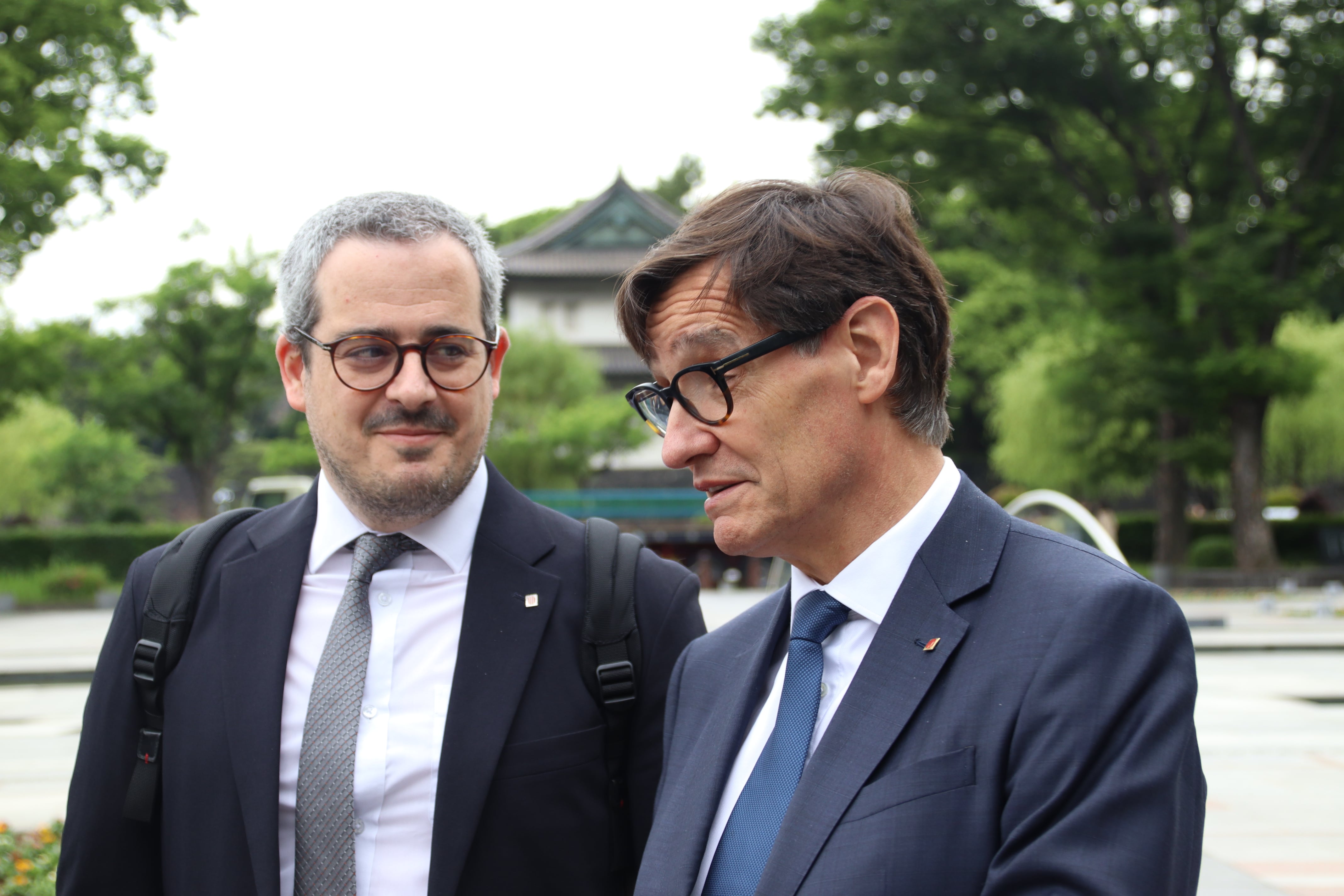 Salvador Illa i el seu cap de gabinet, Eduard Rivas