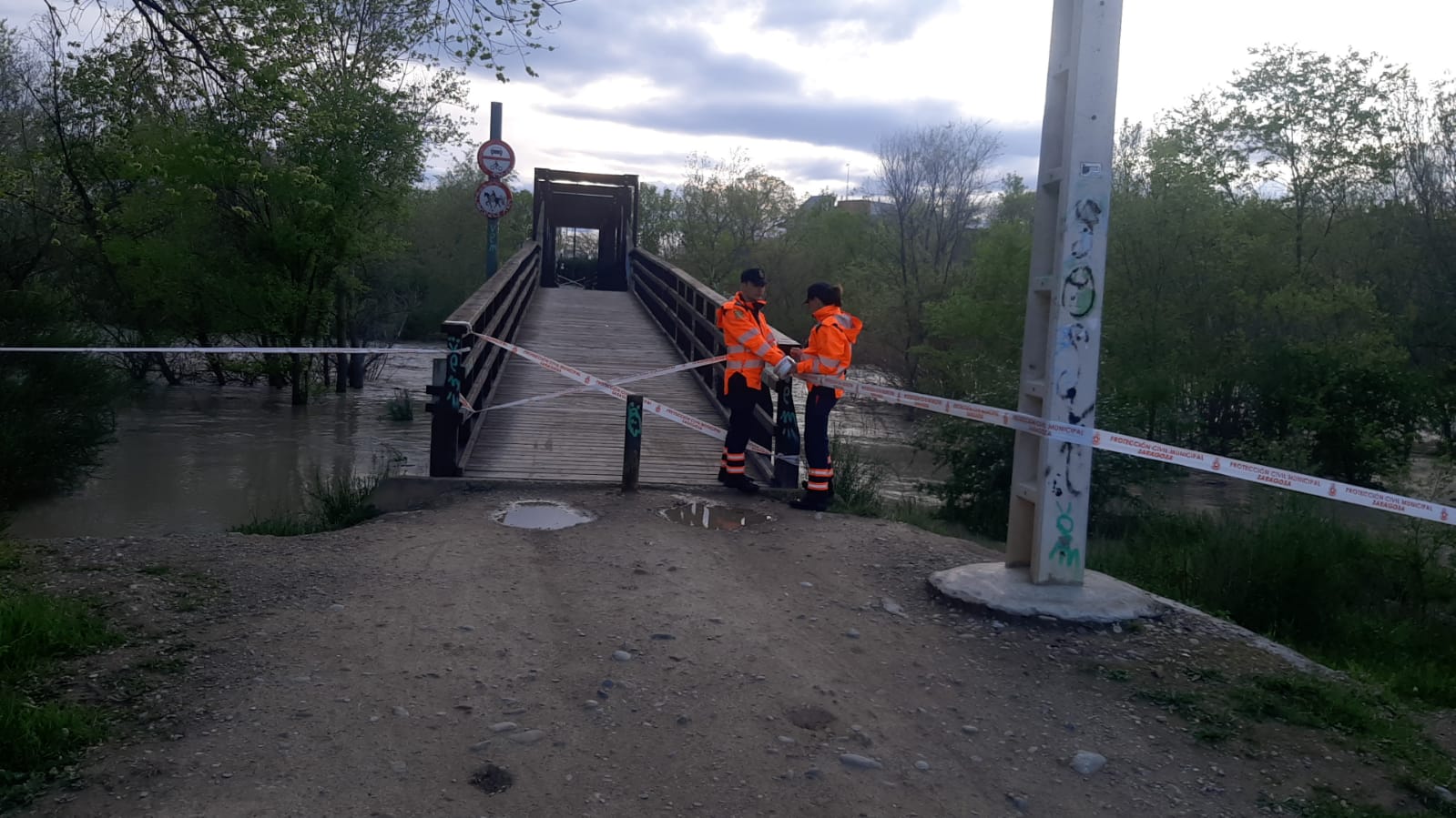 Crecida del río Gállego en el entorno de Zaragoza