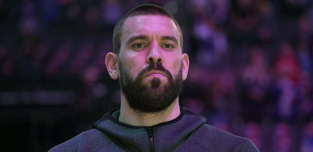 Marc Gasol, poco antes del comienzo de un partido de la NBA