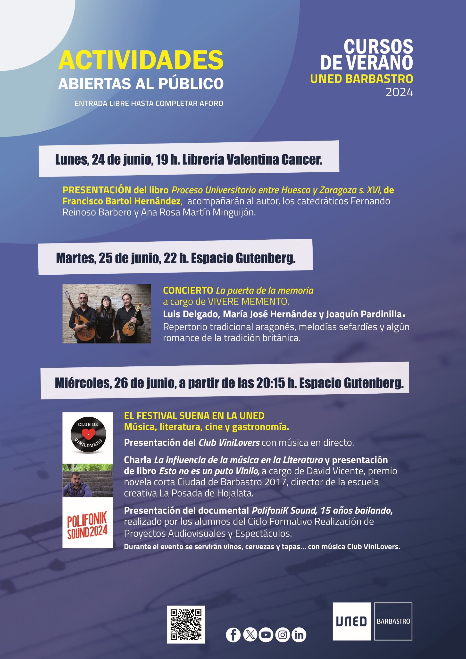 Cartel UNED Barbastro cursos verano