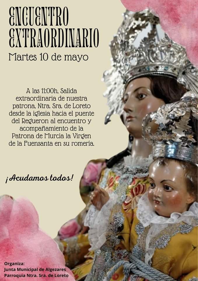 Cartel anunciador del encuentro extraordinario entre la Virgen de la Fuensanta y Ntra. Sra. de Loreto