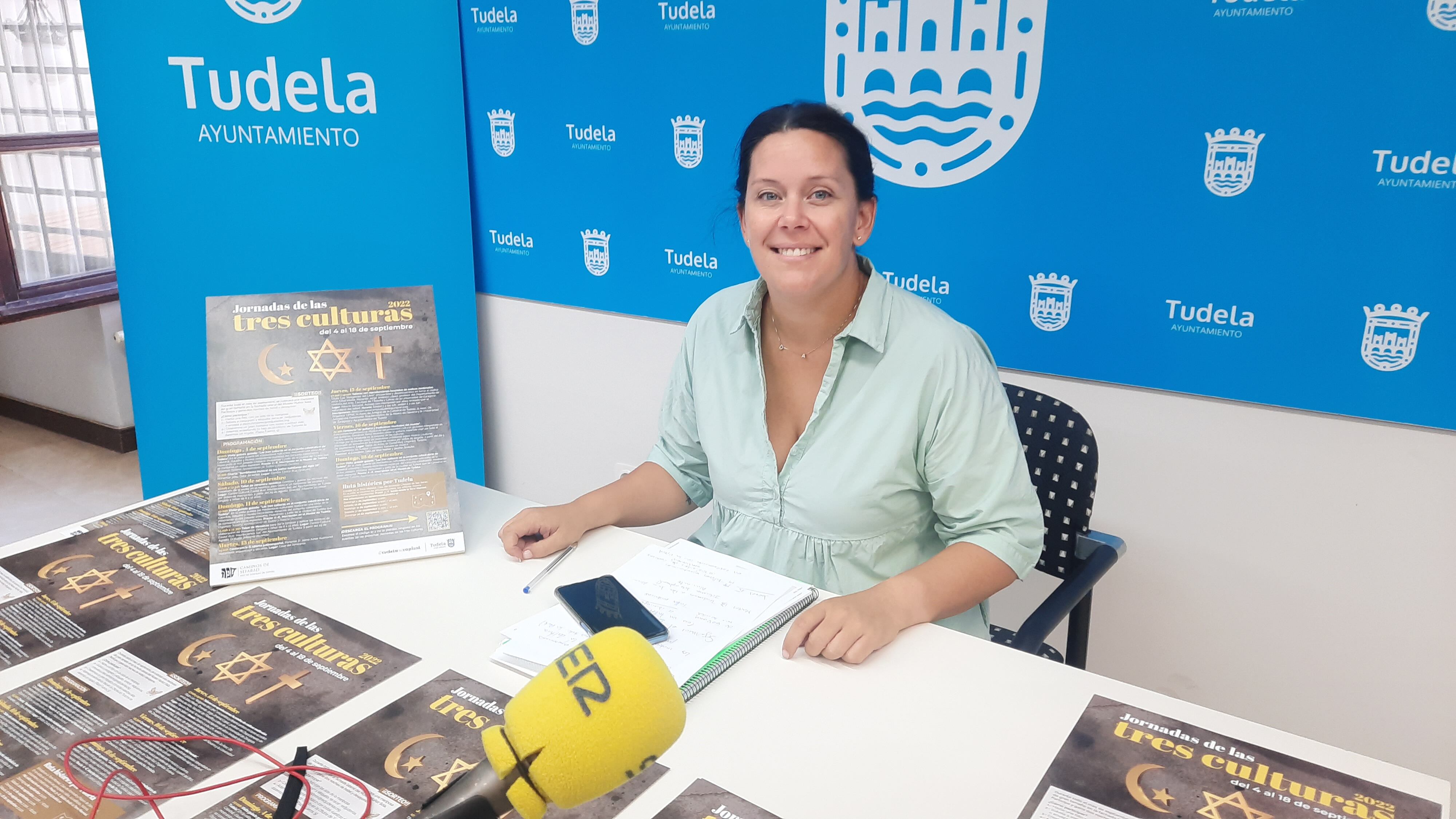 Irune García, concejala de Turismo de Tudela, en la presentación de las Jornadas de las Tres Culturas 2022