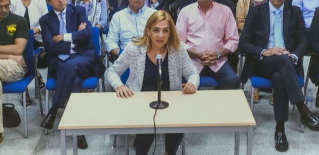 Cristina de Borbón durante el juicio