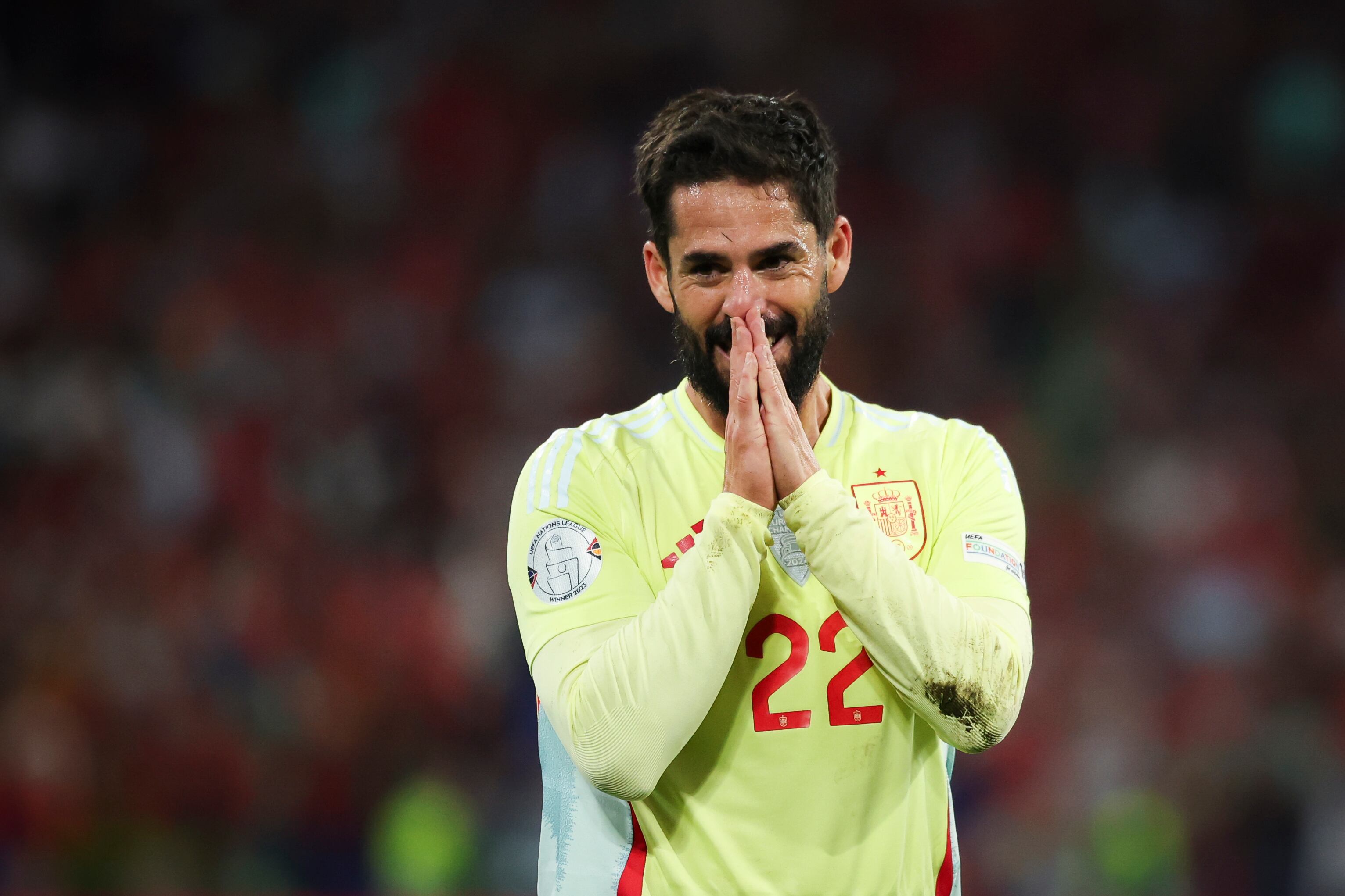 Isco durante su último partido con la Selección Española contra Portugal