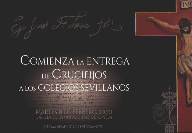 Cartel del acto que celebra este martes la Hermandad de Los Estudiantes