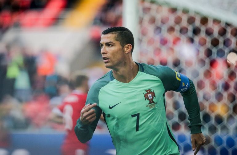 Cristiano Ronaldo en el partido Portugal Rusia en la Copa Confederaciones