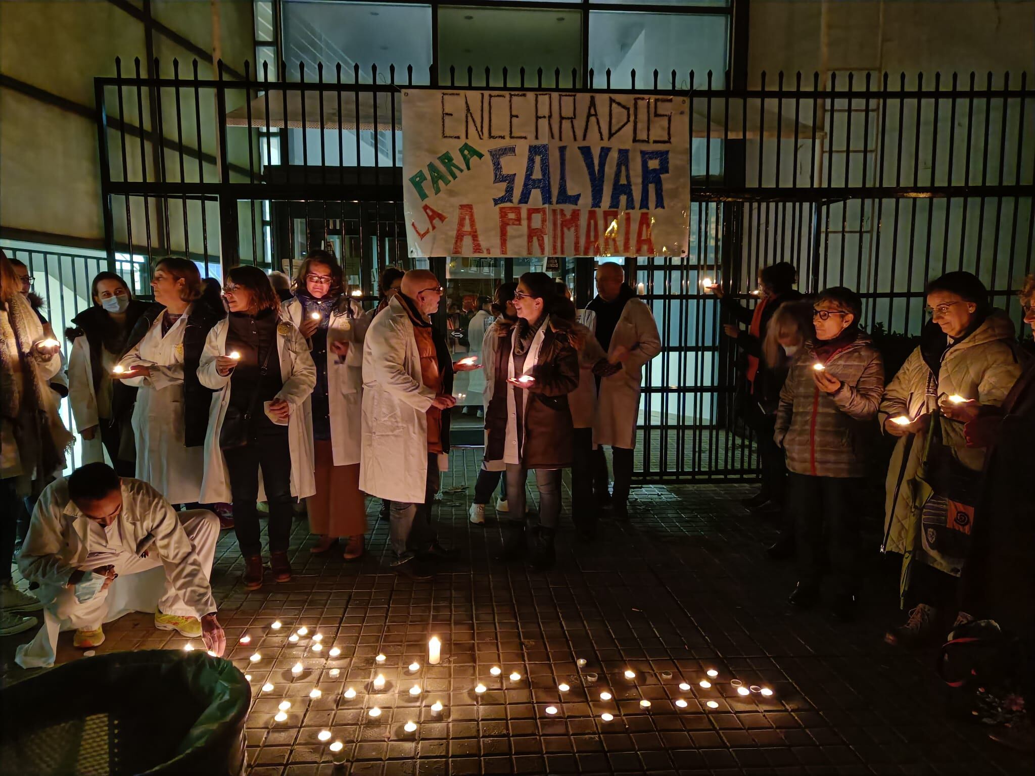 Imagen de un momento de la concentración en el CS Huerta de los Frailes de Leganés