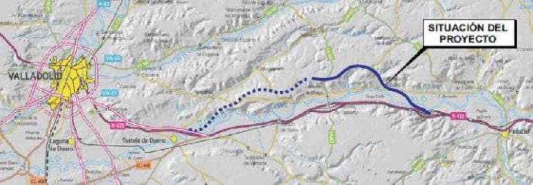 Mapa del trazado en la comarca