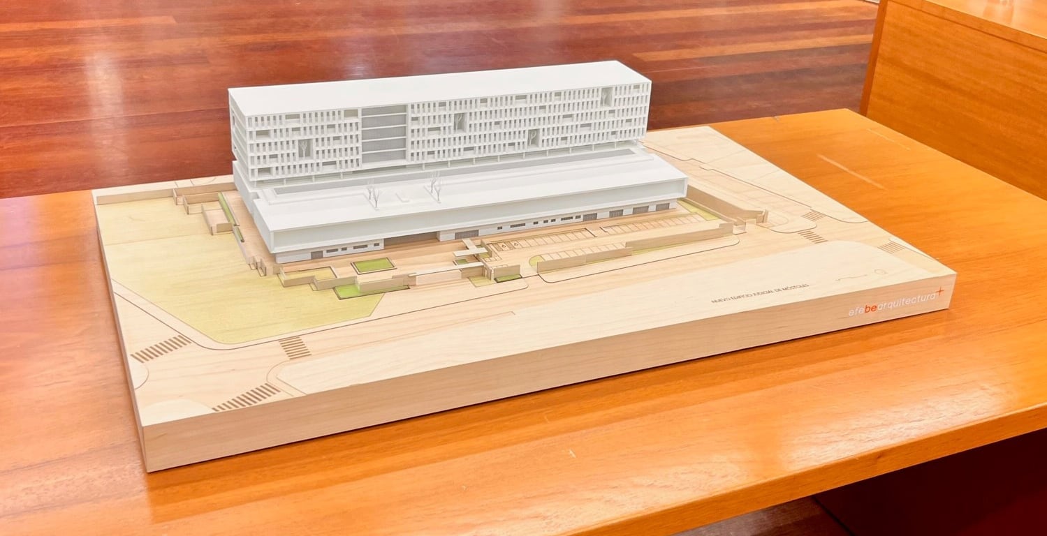 Maqueta de la nueva Ciudad de la Justicia de Móstoles