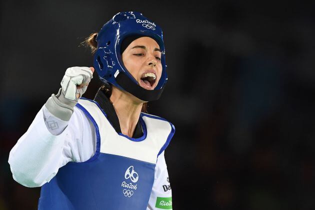 Eva Calvo celebra uno de sus victorias en Río de Janeiro